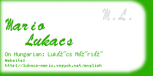 mario lukacs business card